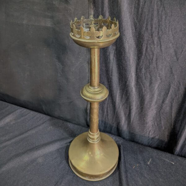 Medium Large Antique Gothic Church Candlestick