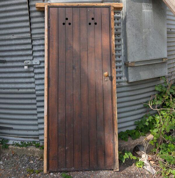 Early 1900's Solid Oak Internal Church Door with Frame