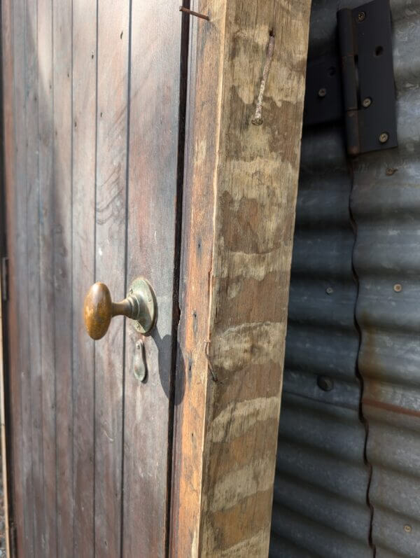 Early 1900's Solid Oak Internal Church Door with Frame