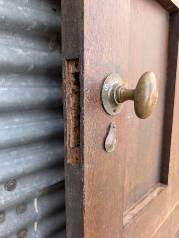 Early 1900's Solid Oak Internal Church Door with Frame
