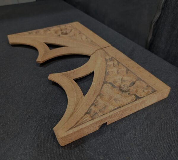 Small Antique Carved Oak Gothic Archway Feature