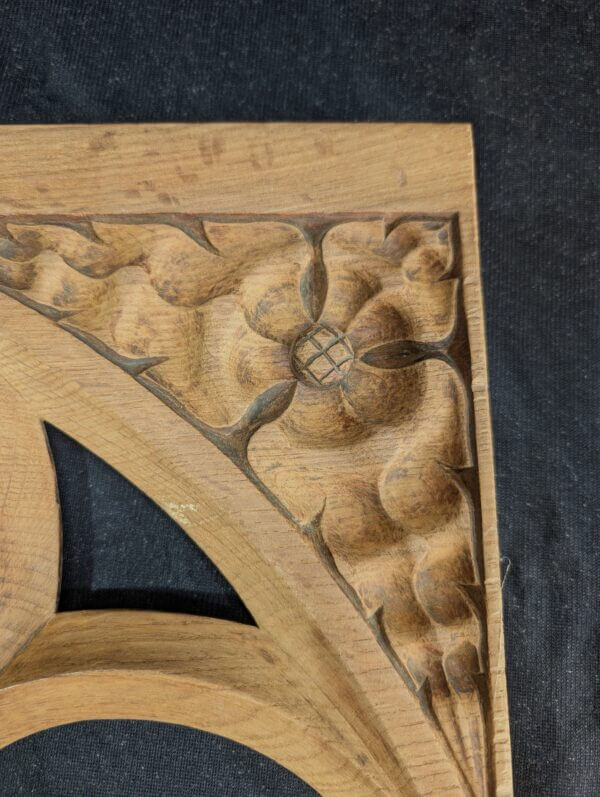 Small Antique Carved Oak Gothic Archway Feature