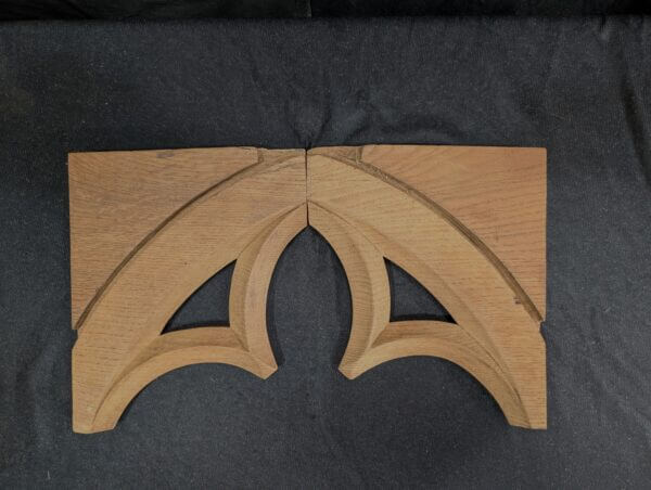Small Antique Carved Oak Gothic Archway Feature