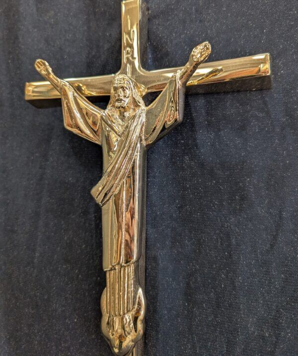 Gold Plated Modern Hanging Crucifix 'Christ the Redeemer'