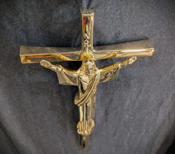 Gold Plated Modern Hanging Crucifix 'Christ the Redeemer'