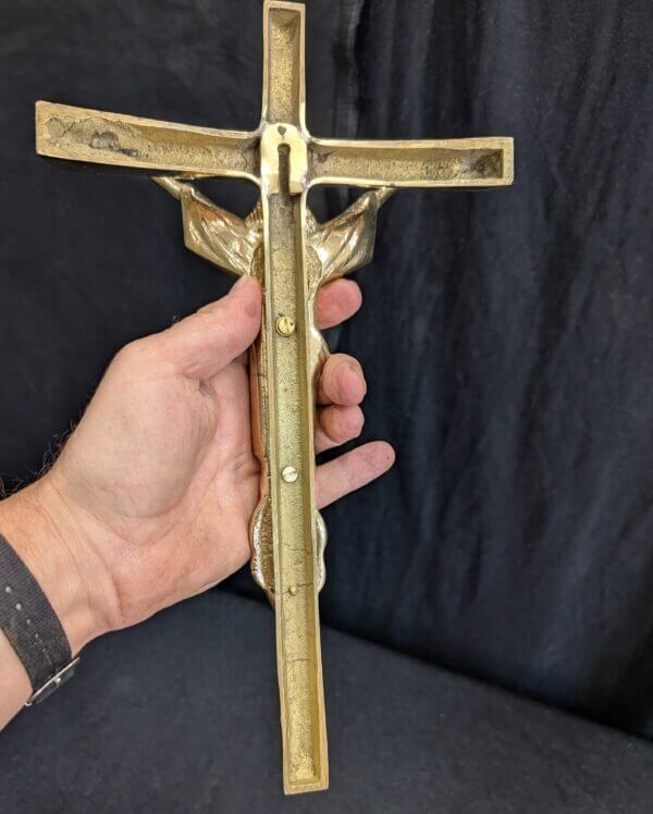 Modern Polished Brass 'Christ the Redeemer' Wall Hanging Crucifix