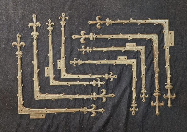 Eight Victorian Gothic Iron Decorative Furniture Braces