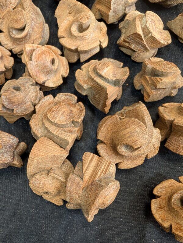 Large Collection of Small Antique Carved Oak Crockets