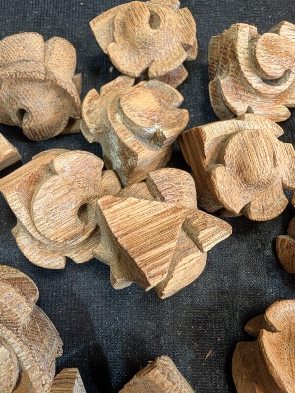 Large Collection of Small Antique Carved Oak Crockets
