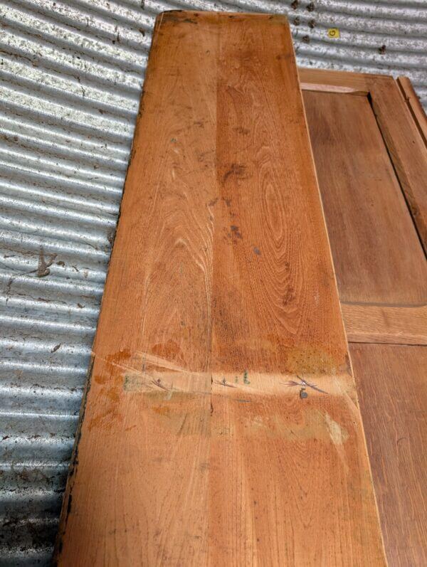 Vintage Green stained Canadian Oak Pew Seat Timber Broad Planks