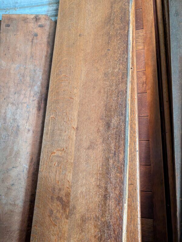 Antique Top Quality Oak Pew Seat Broad Planks From St Mary, Walthamstow