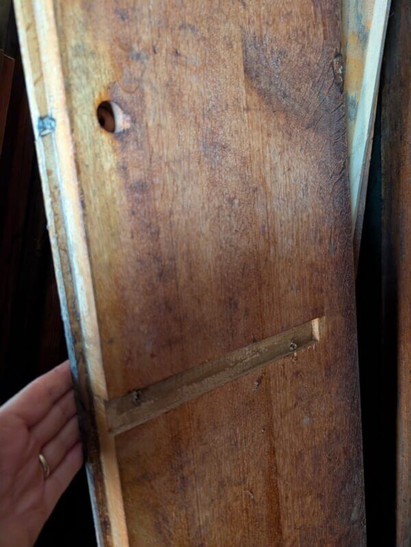 Antique Top Quality Oak Pew Seat Broad Planks From St Mary, Walthamstow