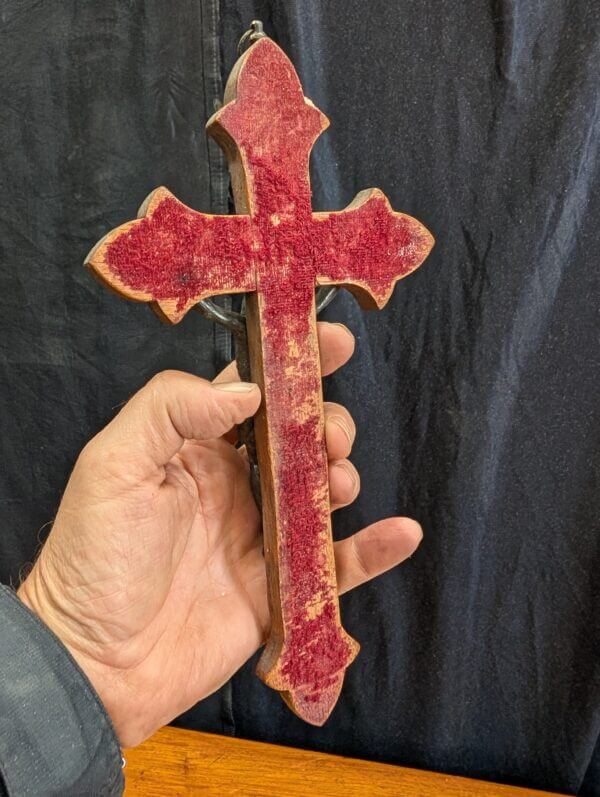 Antique Gothic French Small Crucifix with Skull and Crossbones