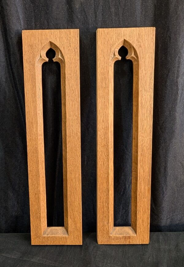Two Antique Gothic Narrow Lancet Panels