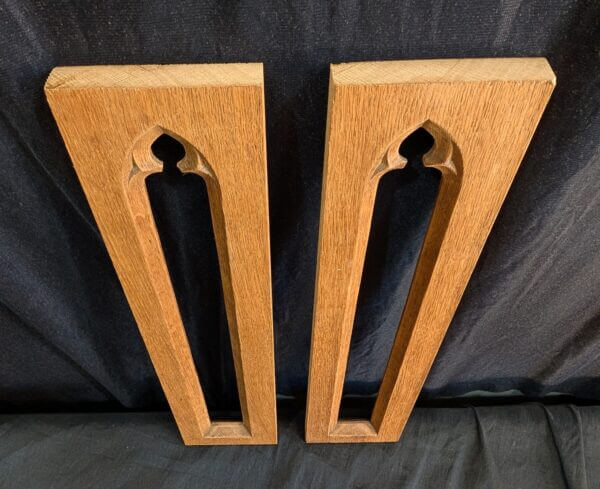 Two Antique Gothic Narrow Lancet Panels
