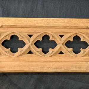 Antique Carved Oak Quatrofoil Panel plus Two Bracket Feature Pieces