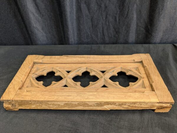 Antique Carved Oak Quatrofoil Panel plus Two Bracket Feature Pieces