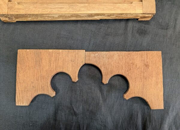 Antique Carved Oak Quatrofoil Panel plus Two Bracket Feature Pieces