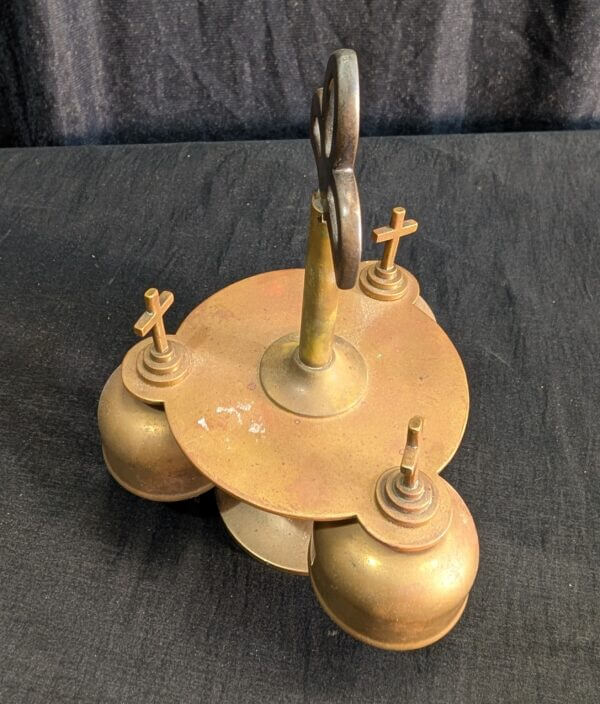 Set of Three Antique Sanctus Liturgy Bells with Crosses