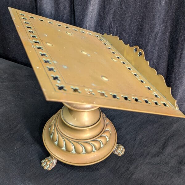 Very Fine Heavy Brass Antique Church Book Table Missal Stand