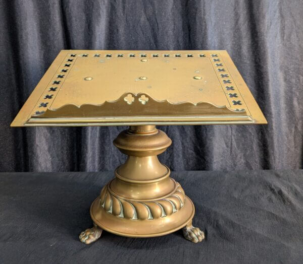 Very Fine Heavy Brass Antique Church Book Table Missal Stand