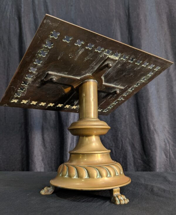 Very Fine Heavy Brass Antique Church Book Table Missal Stand