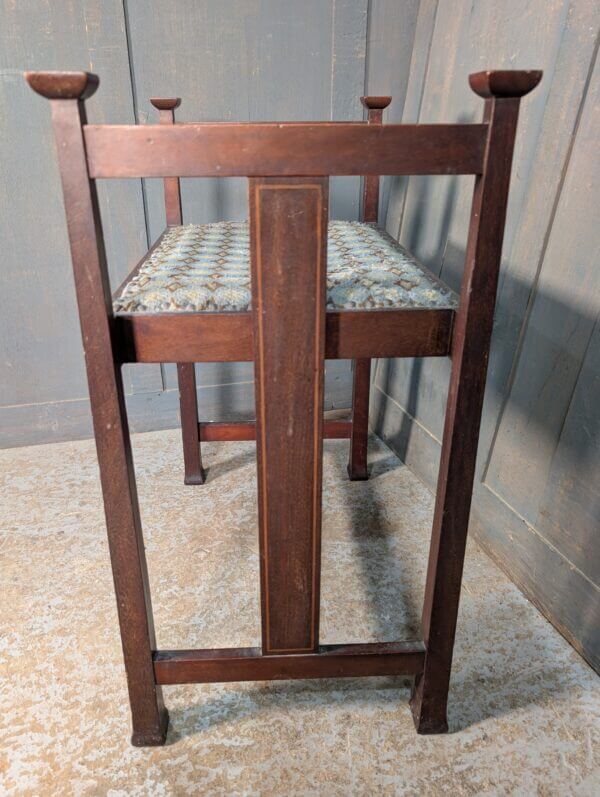 Arts and Crafts Antique Inlaid Mahogany Piano Stool