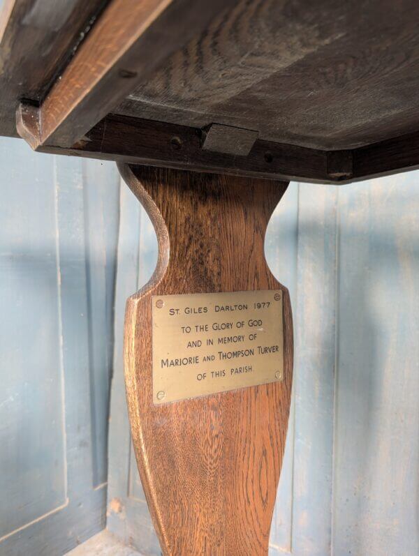 Small Oak Vintage Credence Refectory table with Bevelled Edges
