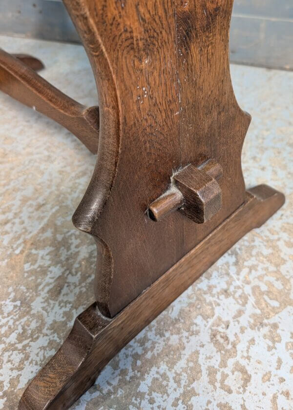 Small Oak Vintage Credence Refectory table with Bevelled Edges