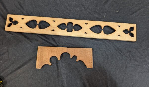 Long & Narrow Carved Antique Gothic Feature Panel plus Not Quite Matching Archway