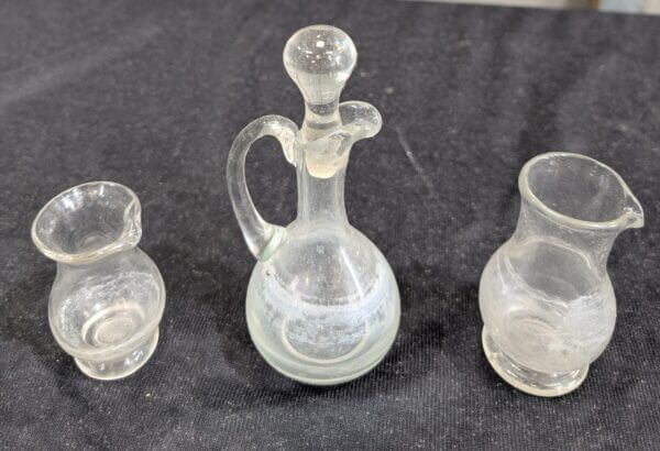 Vintage Glass Church Cruet Ewers