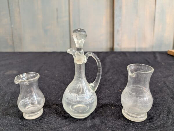 Vintage Glass Church Cruet Ewers