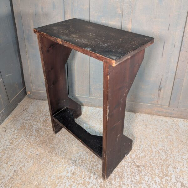 Simple Dark Pine Antique Church Credence Table