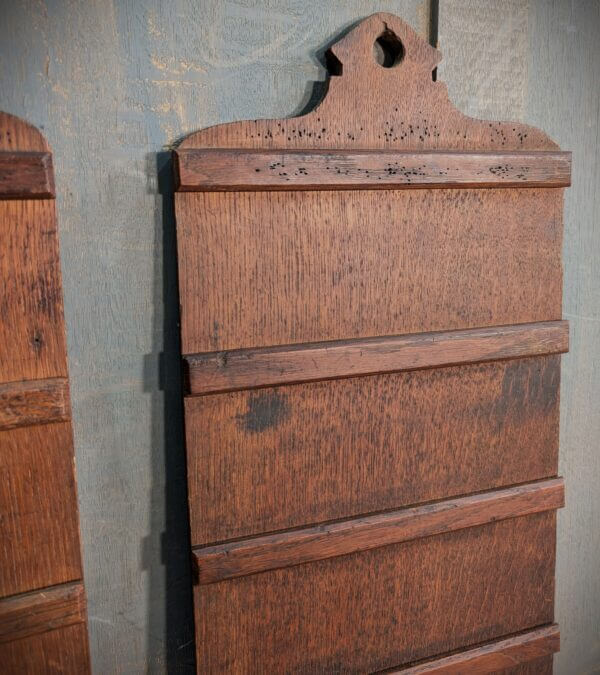 Two Victorian Oak Five Hymn Boards from Tunbridge Wells