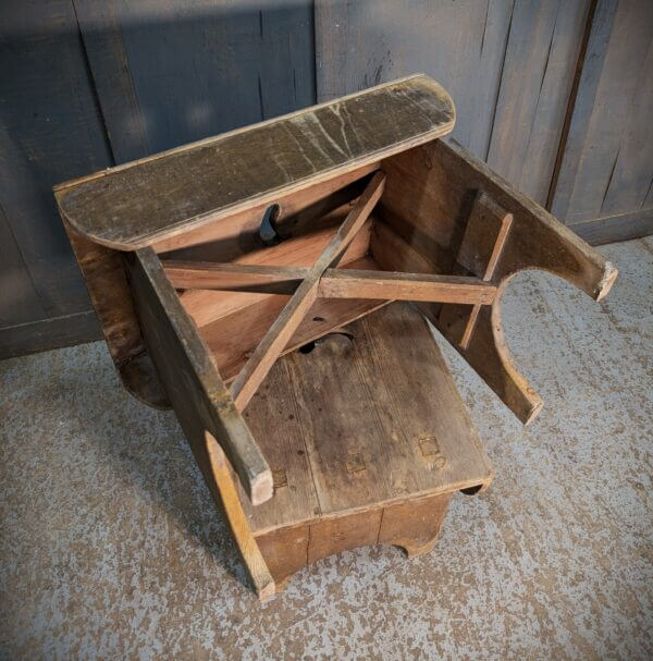 Two Rustic Pine Large Handmade 1860's Stools
