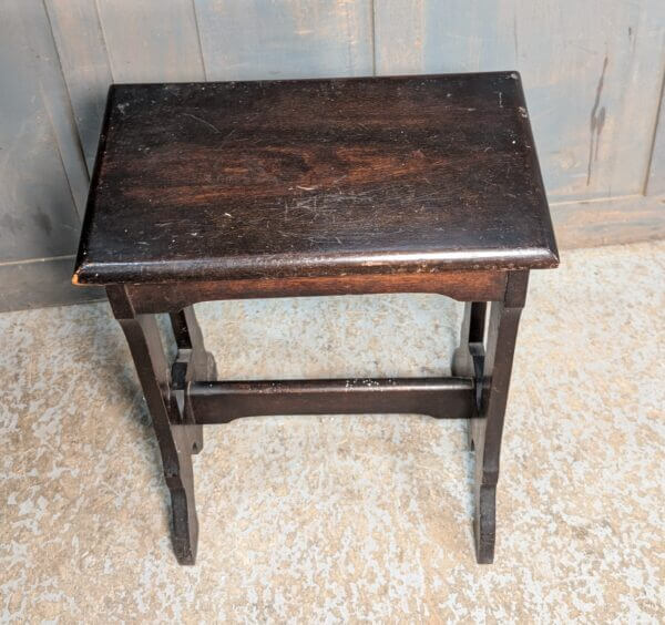 1900's Dark Stained Hardwood Organist, Pianist Stool