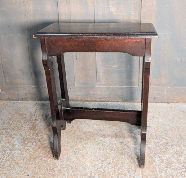 1900's Dark Stained Hardwood Organist, Pianist Stool