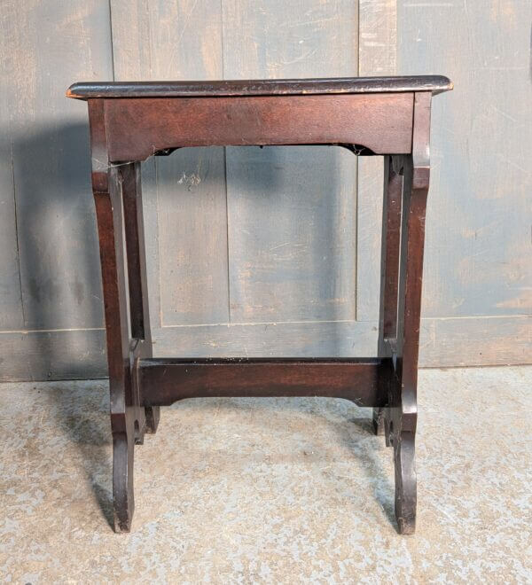 1900's Dark Stained Hardwood Organist, Pianist Stool
