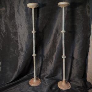 Crypt Find Two Heavily Tarnished Acolyte Candlestands