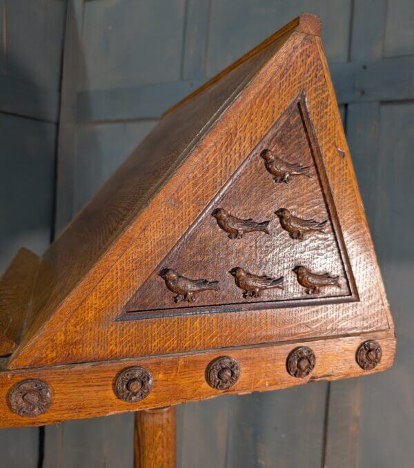 Carved Classic Oak Pedestal Lectern from a School Chapel