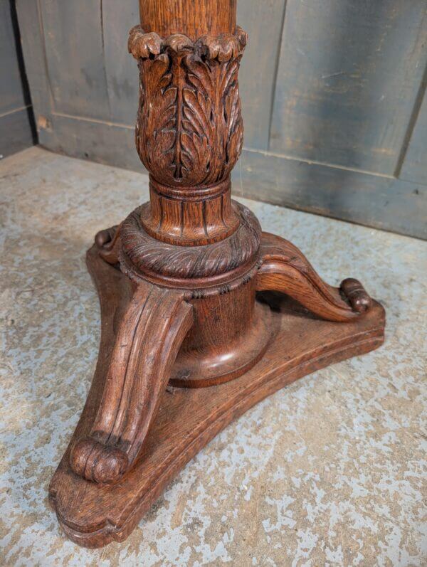Carved Classic Oak Pedestal Lectern from a School Chapel