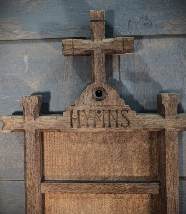Faded 1860's English Oak Four Hymn Hymn Board from St Giles Darlton