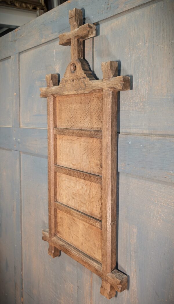 Faded 1860's English Oak Four Hymn Hymn Board from St Giles Darlton
