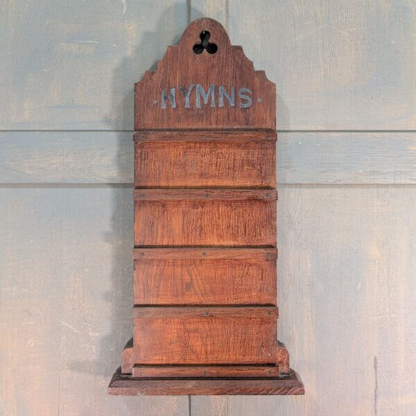 19th Century Heavy Oak Gothic Hymn Board in Dark Varnish
