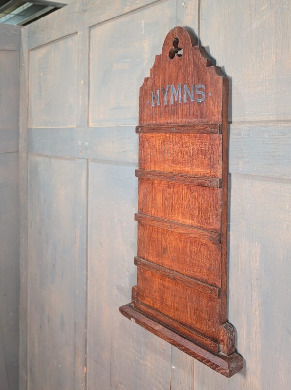 19th Century Heavy Oak Gothic Hymn Board in Dark Varnish