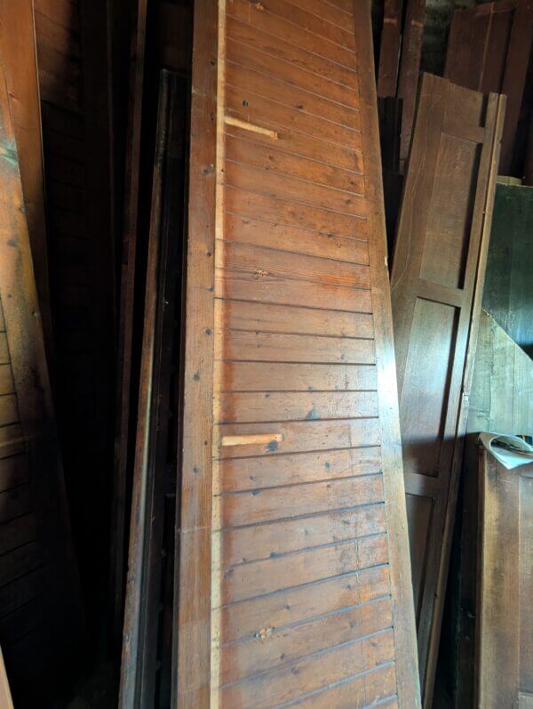 Two Long Victorian T& G Pine Pew Fonts Panels Panelling from Maidenhead