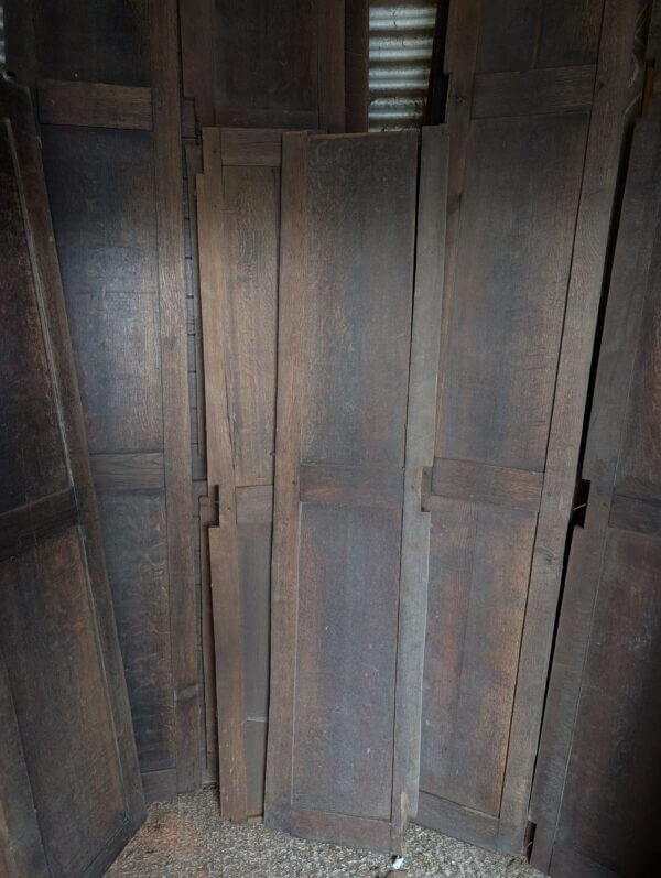 Long Run of 1880's Rectangular Oak Panels Panelling
