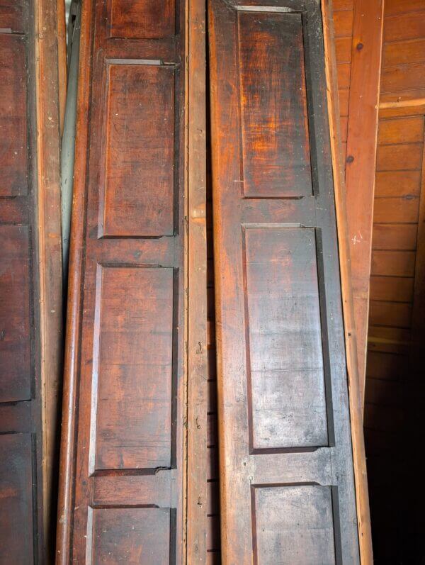4 Leicester 1850's Dark Pine Pew Panels Panelling