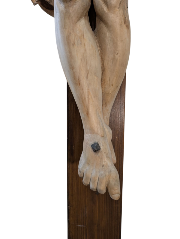 Imposing & Striking Nearly Life size Belgian Convent Antique Crucifix