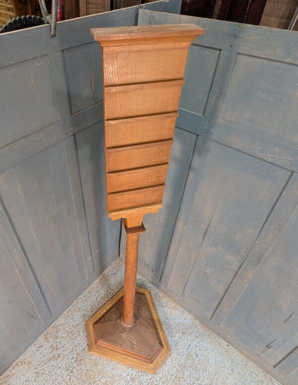 Striking Mid Century Oak Hymn Board on Stand